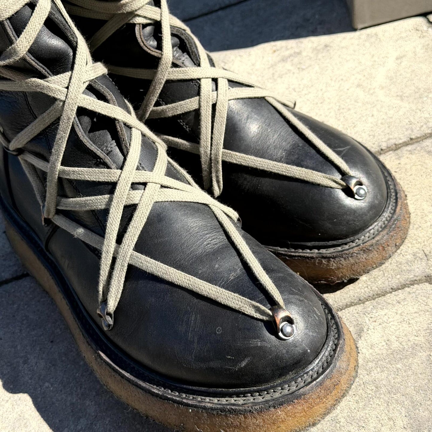 FW17 Rick Owens Megalace Creeper Boots