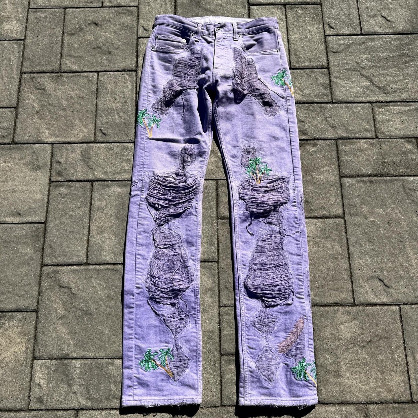 SS18 Vlone Custom Purple Palm Tree Denim