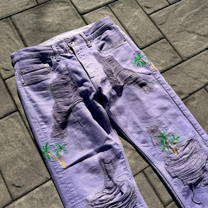 SS18 Vlone Custom Purple Palm Tree Denim