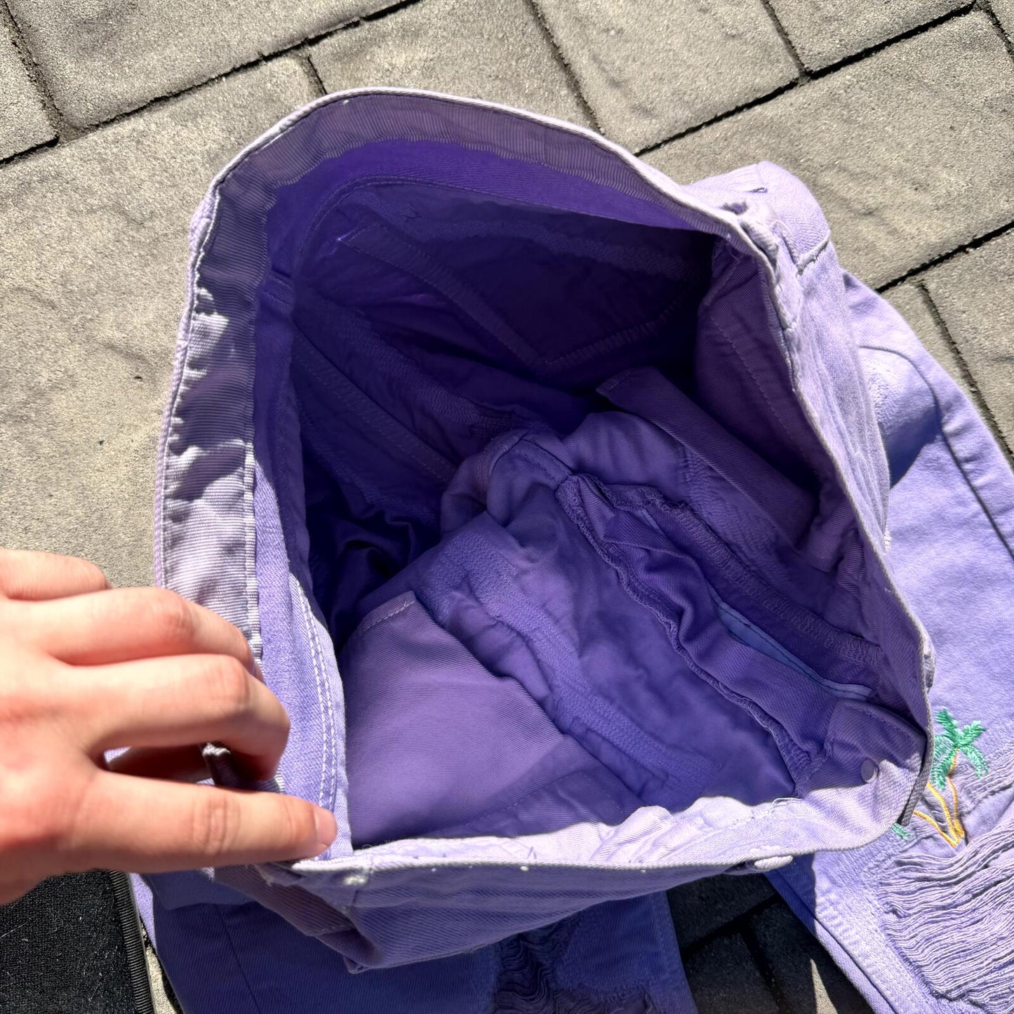 SS18 Vlone Custom Purple Palm Tree Denim