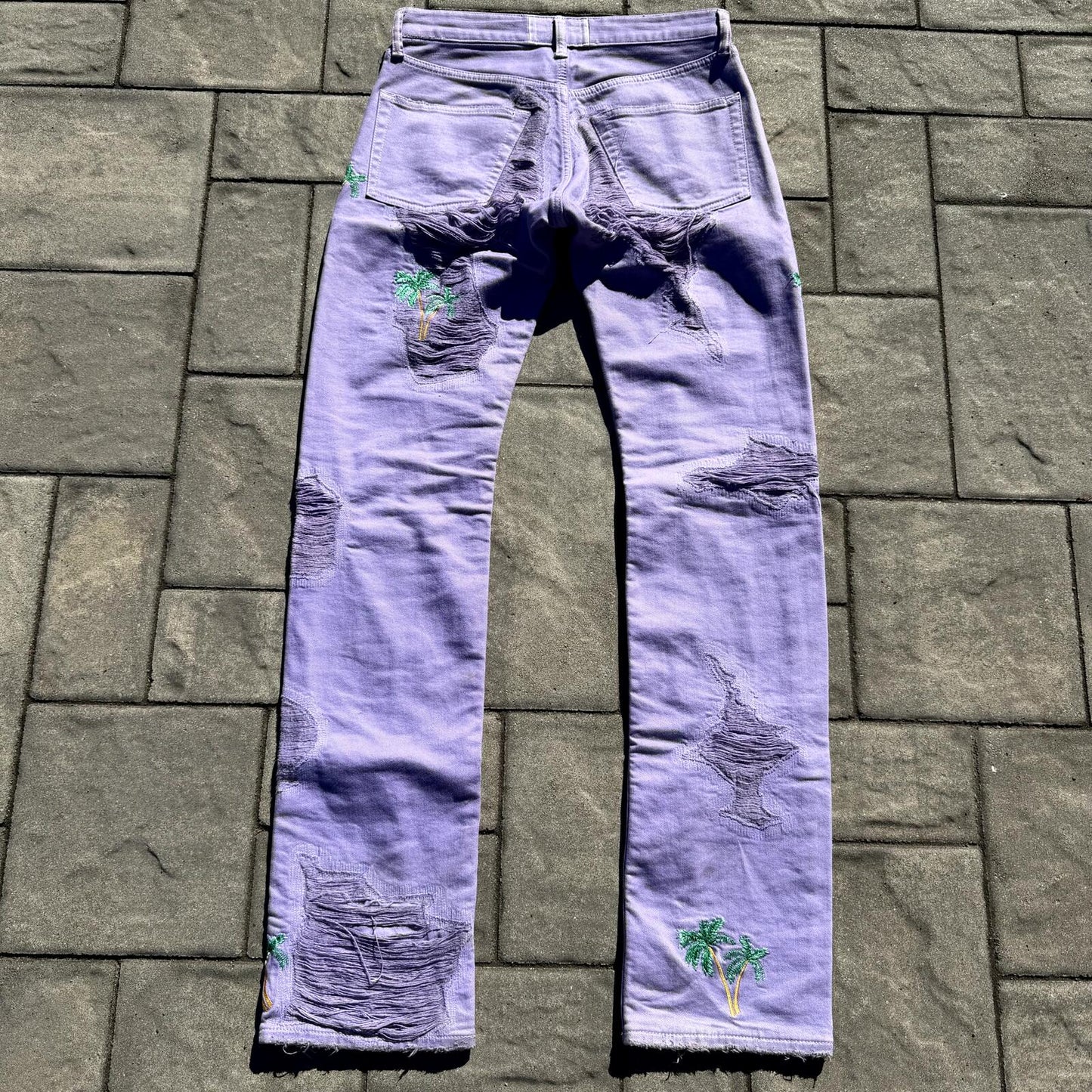 SS18 Vlone Custom Purple Palm Tree Denim