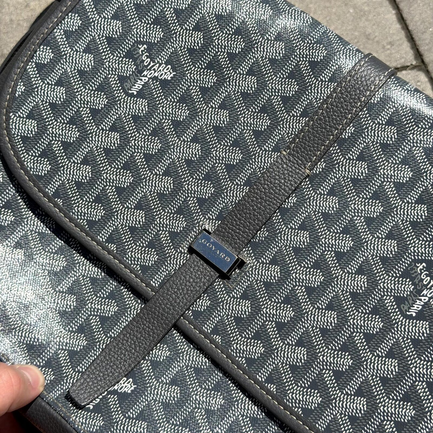 Goyard Grey Belvedere Messenger Bag