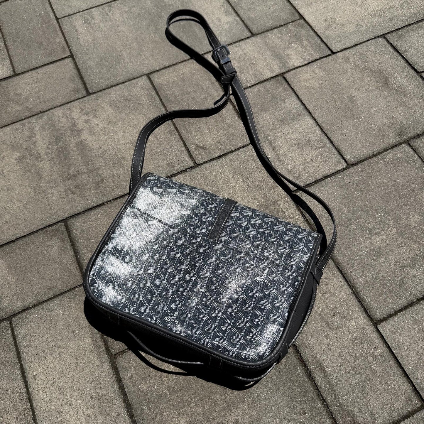 Goyard Grey Belvedere Messenger Bag