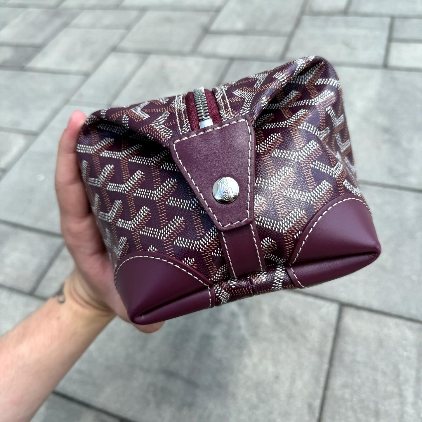 Goyard Burgundy Boeing 25 Toiletry Bag