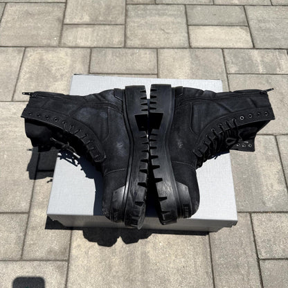Balenciaga canvas strike boots