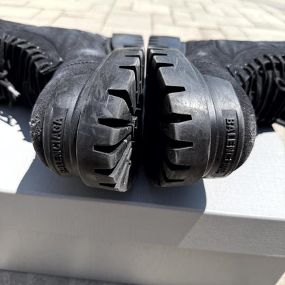 Balenciaga canvas strike boots