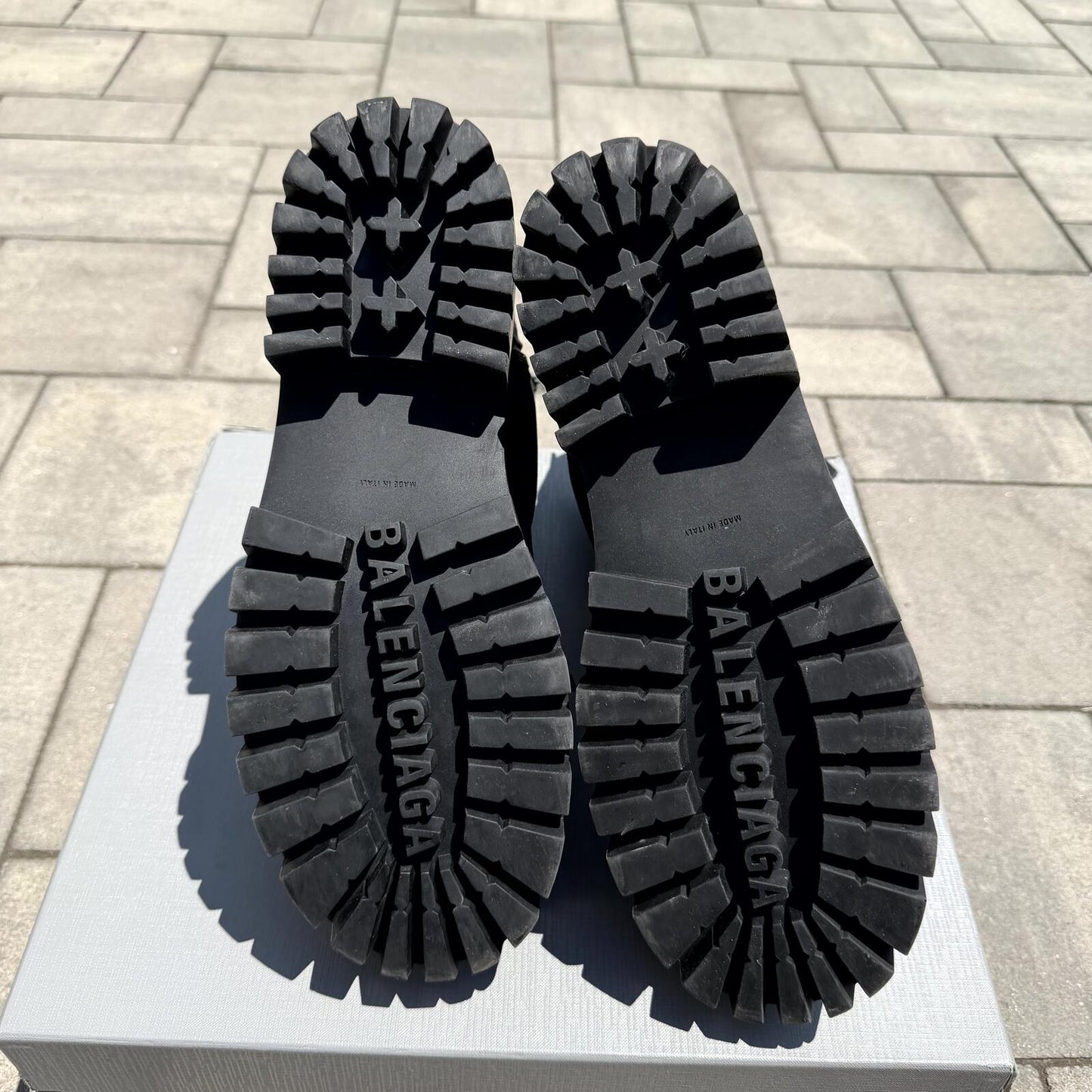 Balenciaga canvas strike boots