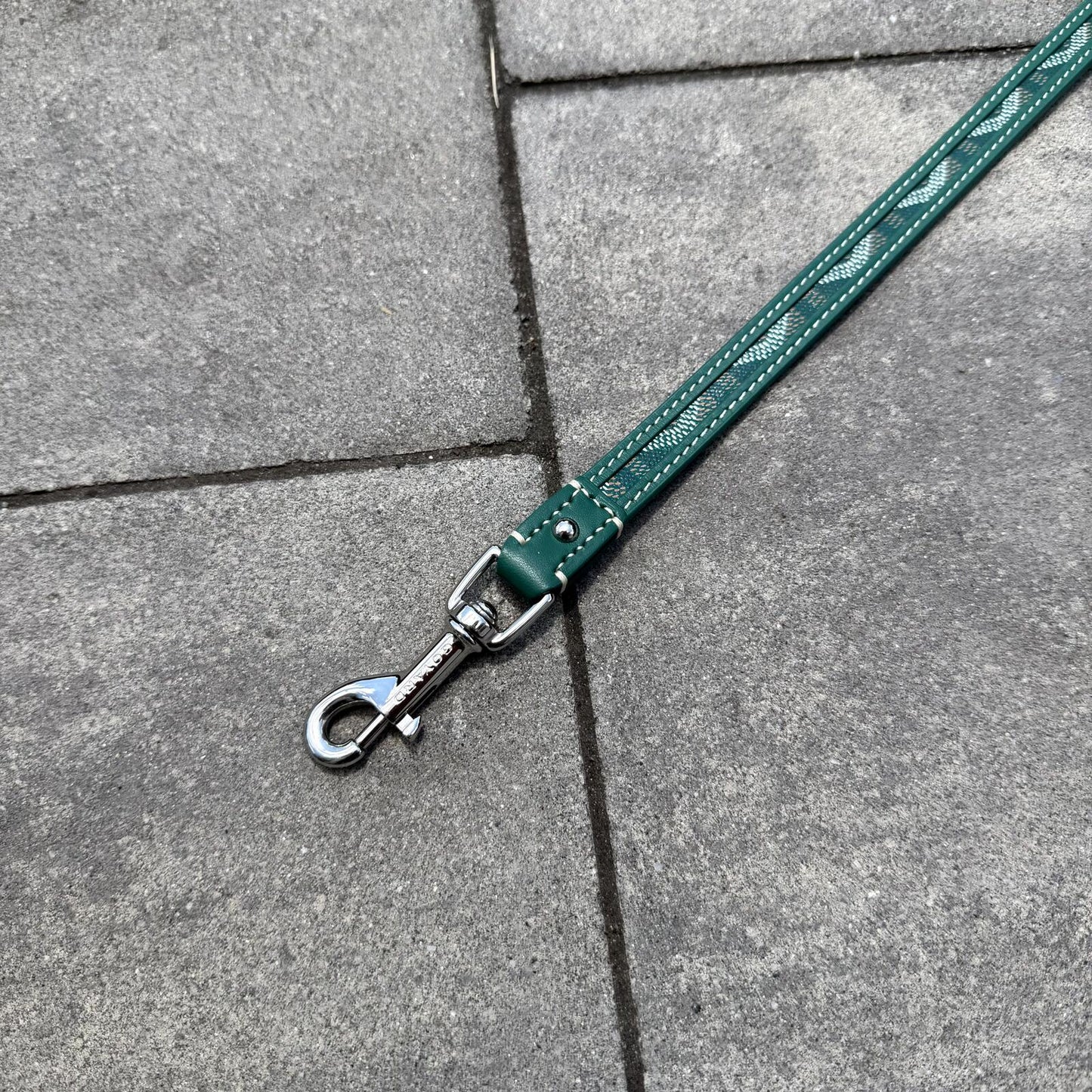 Goyard Green Leather Leash