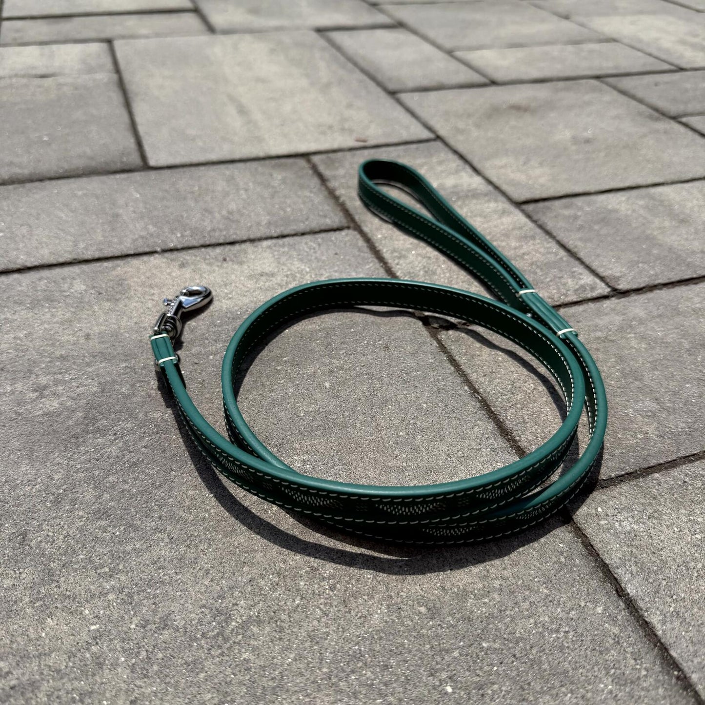 Goyard Green Leather Leash