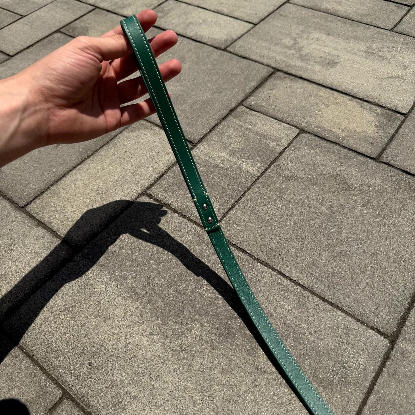 Goyard Green Leather Leash