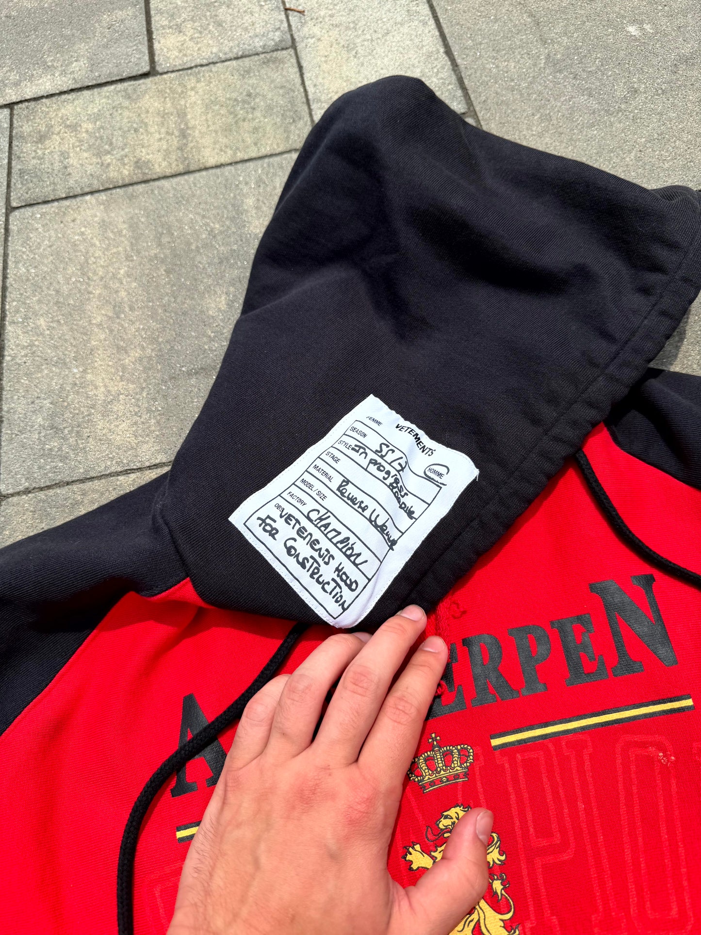 SS17 Vetements Champion Reverse Weave Antwerp Hoodie