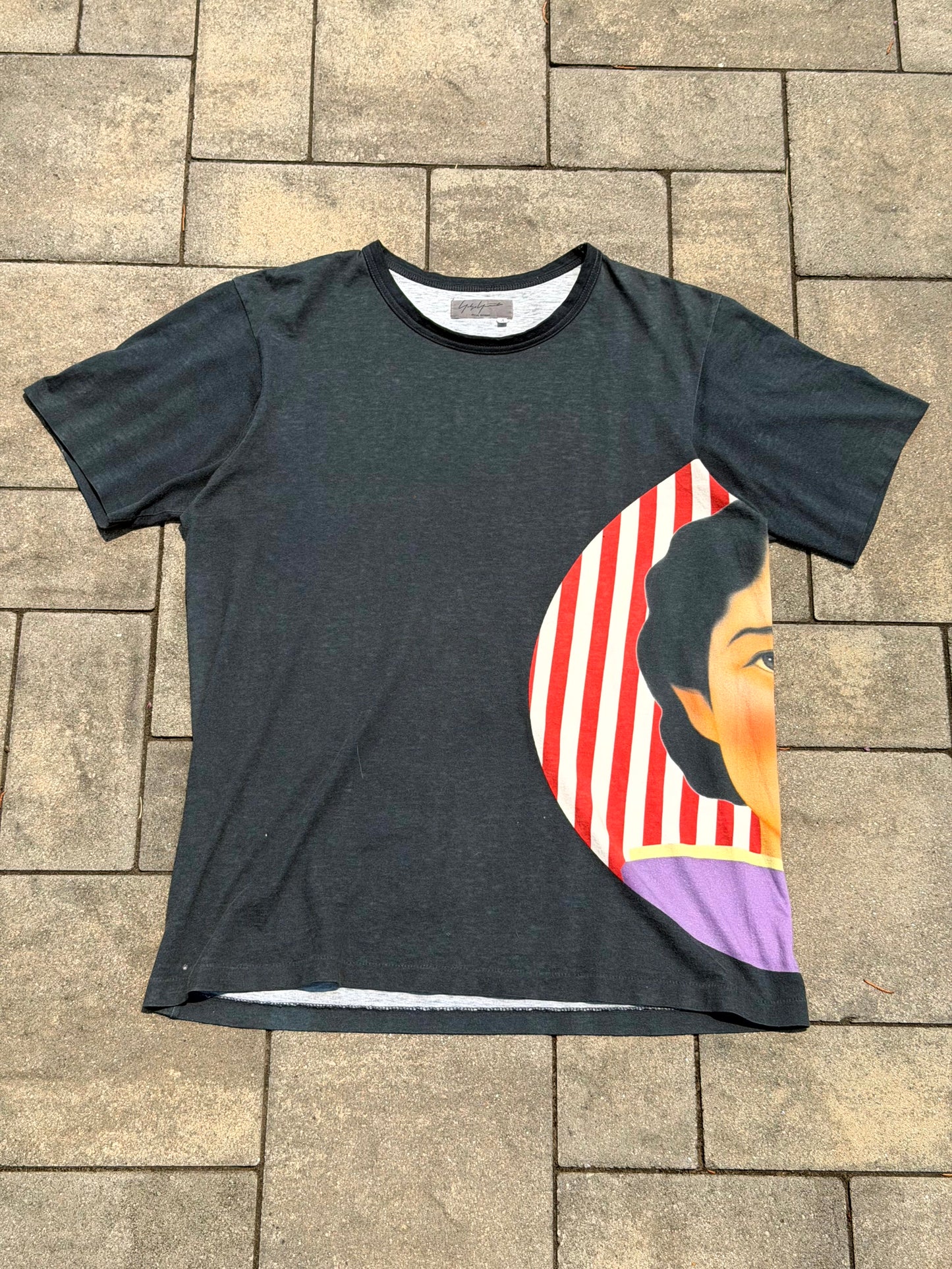 SS02 Yohji Yamamoto Striped Saeko Tee