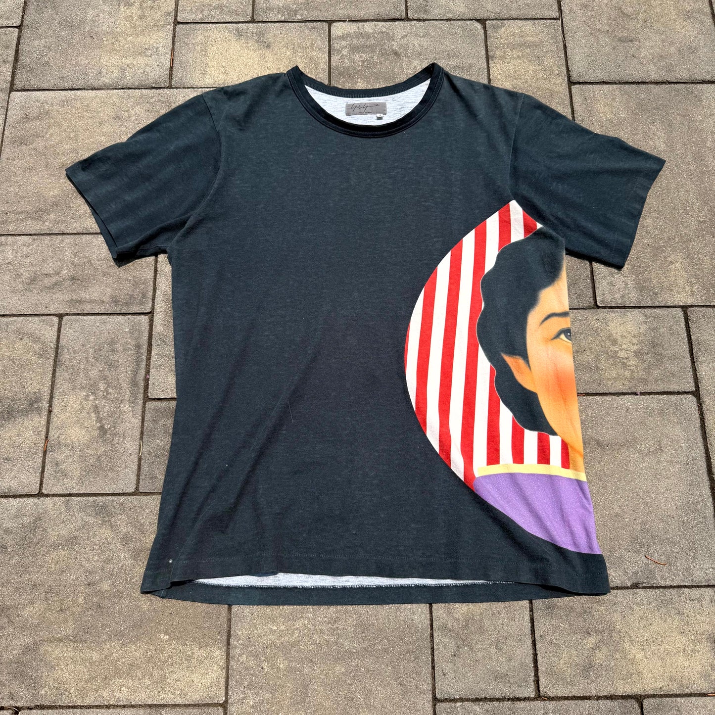 SS02 Yohji Yamamoto Striped Saeko Tee