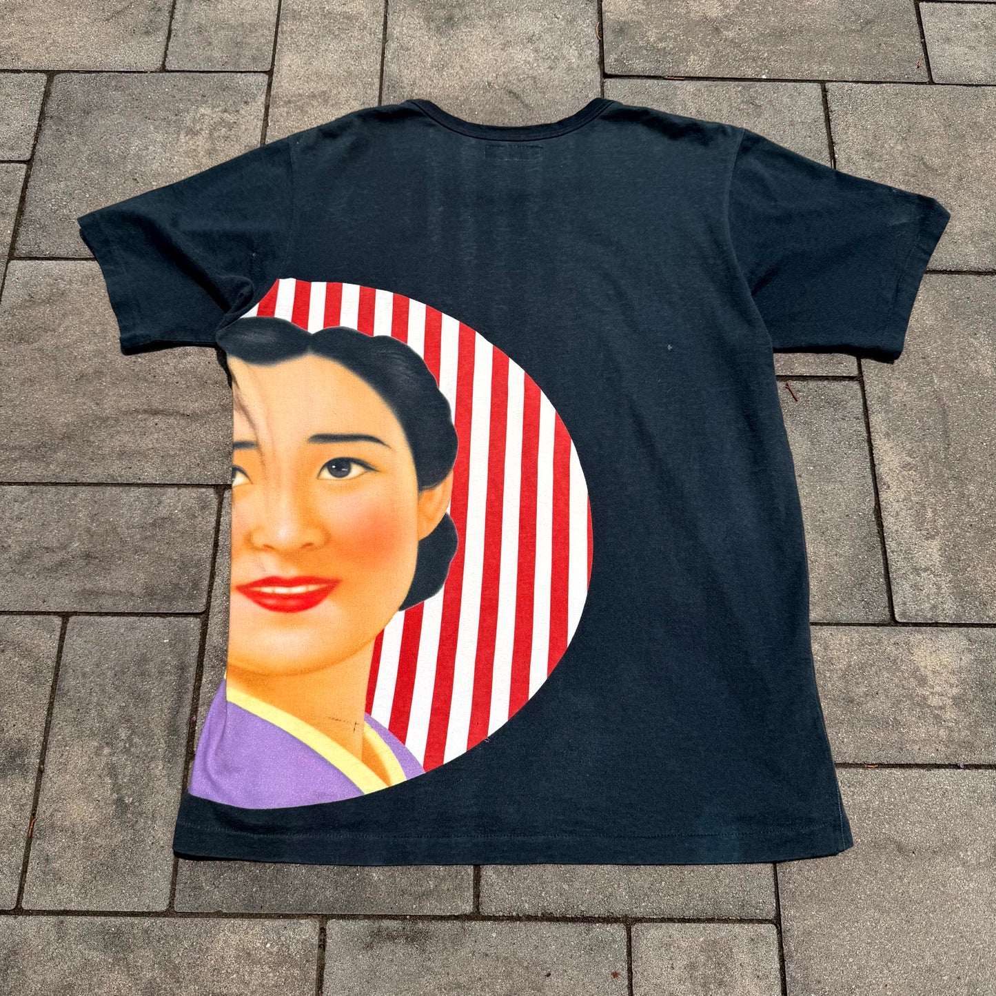 SS02 Yohji Yamamoto Striped Saeko Tee