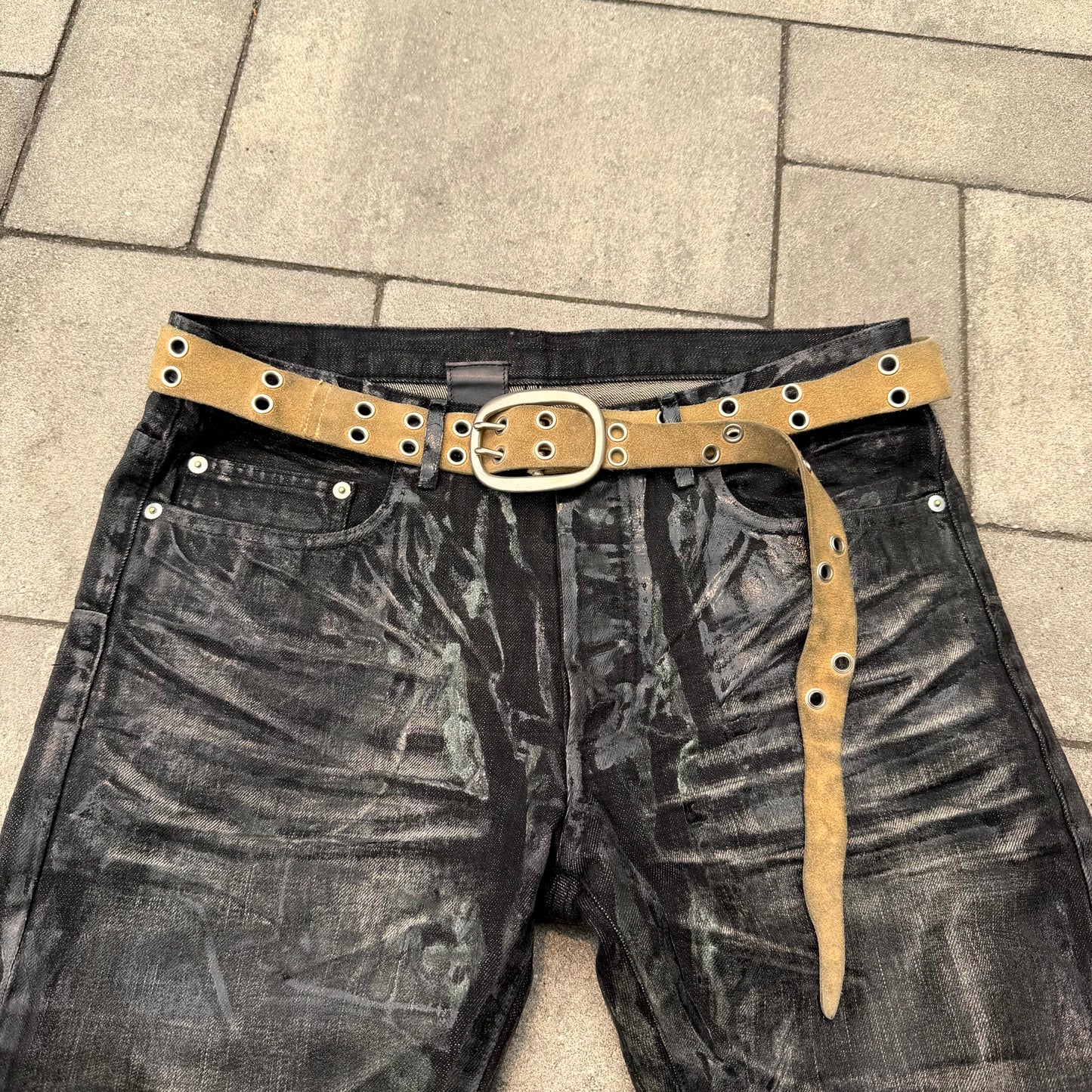 SS04 Undercover Languid Distorted Eyelet Belt
