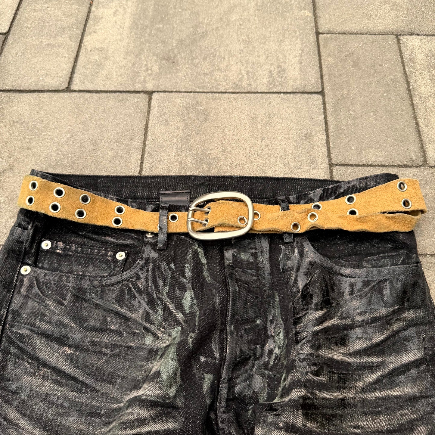 SS04 Undercover Languid Distorted Eyelet Belt