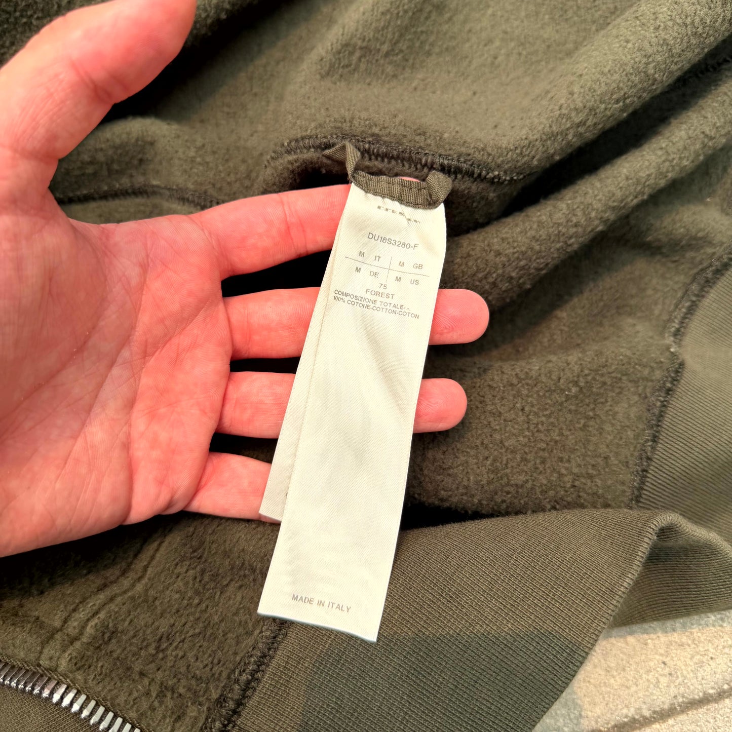 SS18 Rick Owens Forest Green Gimp Hoodie