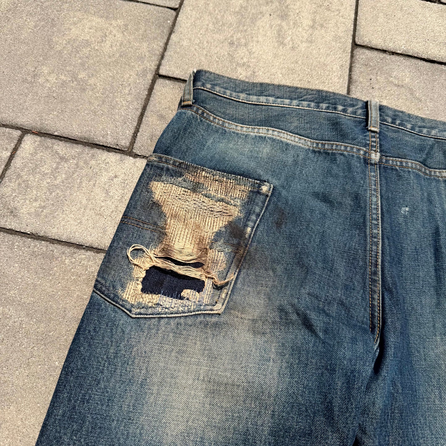AW05 Undercover Boro Skull Denim