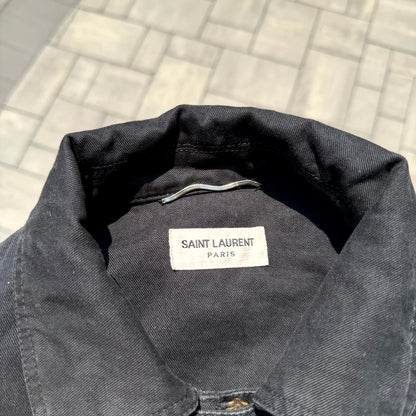 FW15 Saint Laurent Paris Belted Denim Jacket