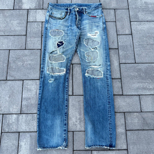 Hysteric Glamour Blue Repaired Denim