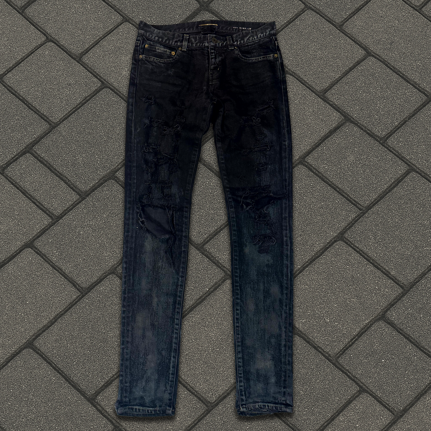 FW14 Saint Laurent Paris Oil Crash Denim