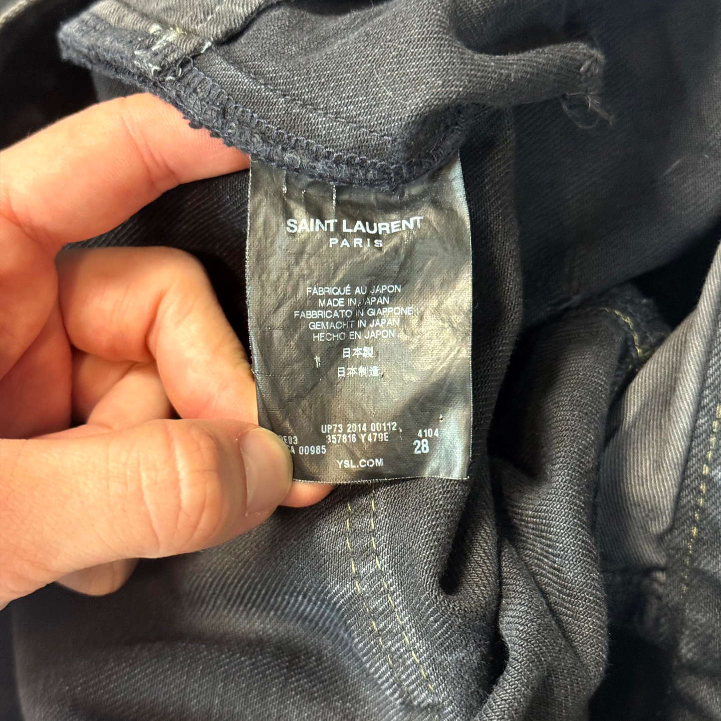 FW14 Saint Laurent Paris Oil Crash Denim