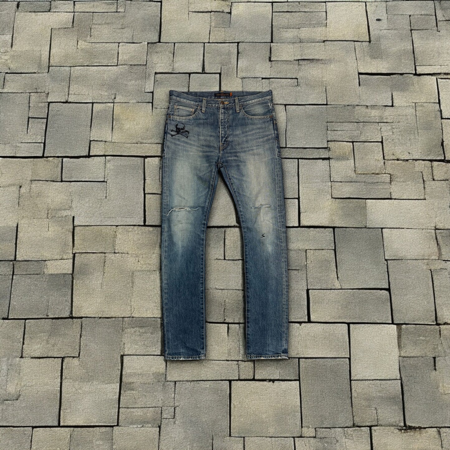 AW05 Undercover Blue Skull Denim