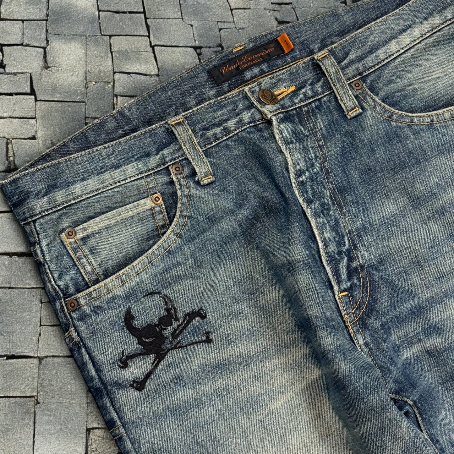 AW05 Undercover Blue Skull Denim