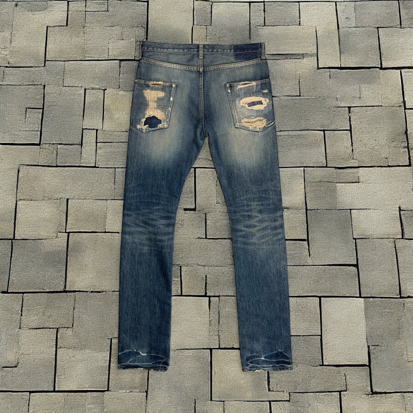 AW05 Undercover Blue Skull Denim