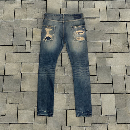 AW05 Undercover Blue Skull Denim