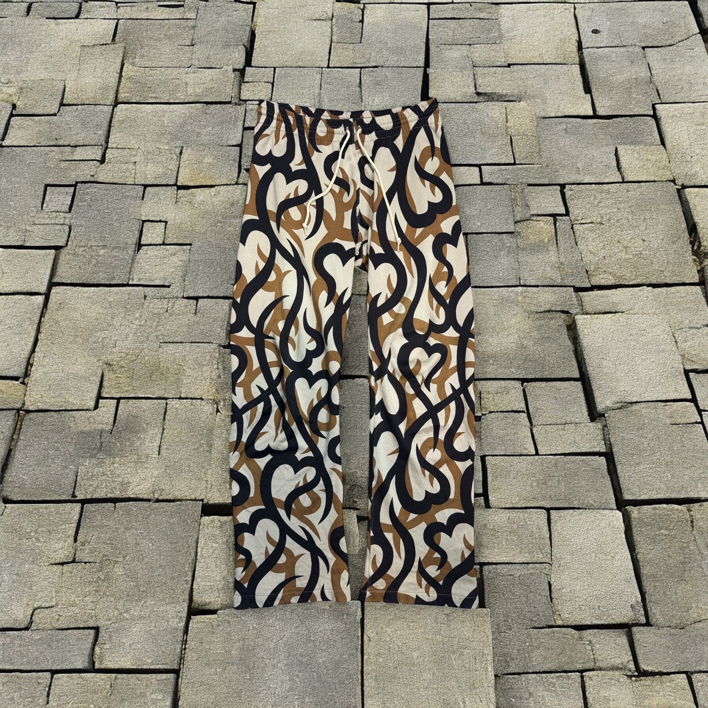 AW04 Number Nine Beige Tribal Sweatpants
