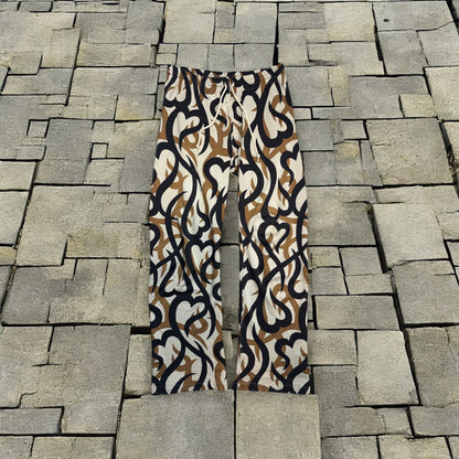 AW04 Number Nine Beige Tribal Sweatpants
