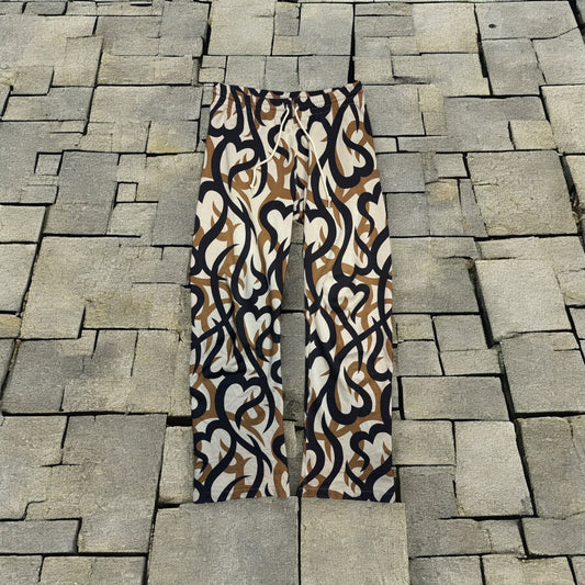 AW04 Number Nine Beige Tribal Sweatpants