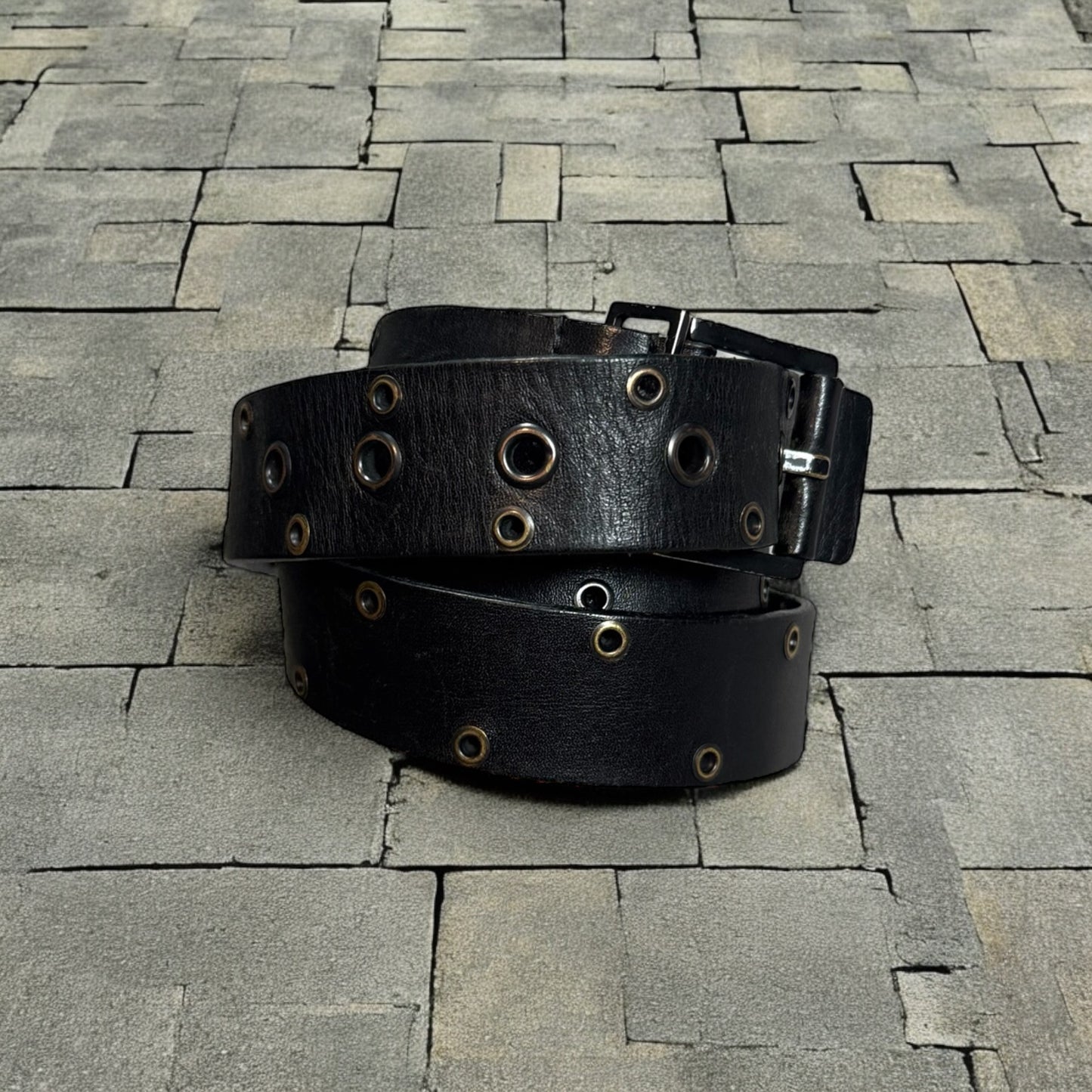 SS04 Dior Homme Black Strip Belt
