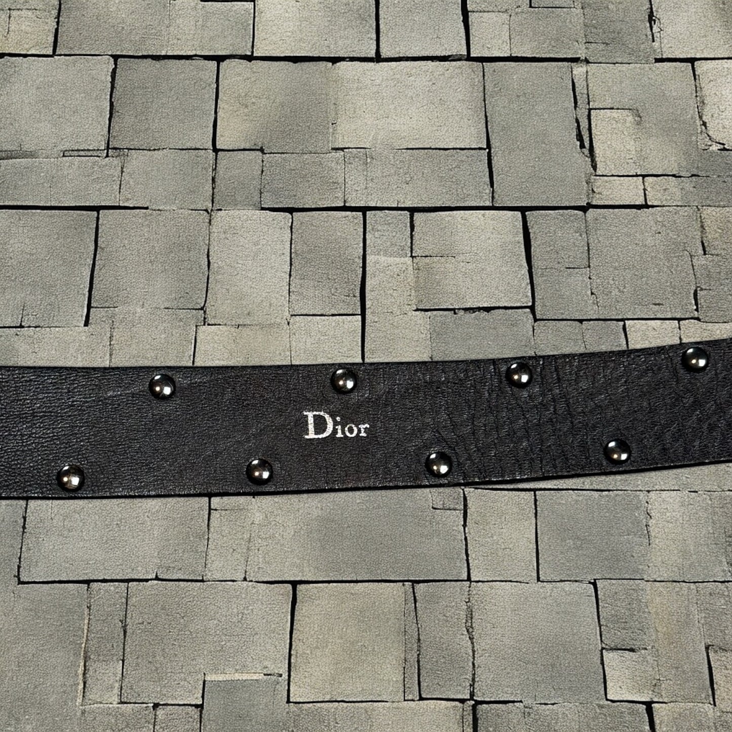 SS04 Dior Homme Black Strip Belt