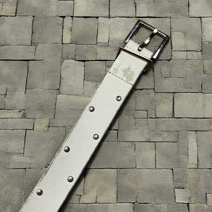 SS04 Dior Homme White Strip Belt