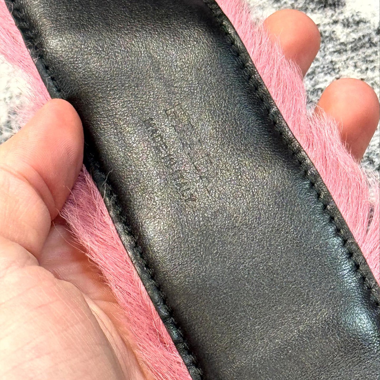 AW17 Prada Pink Fur Belt