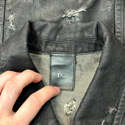 SS04 Dior Homme Waxed Strip Denim Jacket