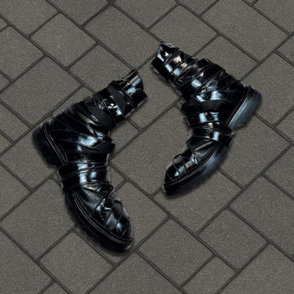 AW08 Dior Homme Lumière Du Nord Strap Boots
