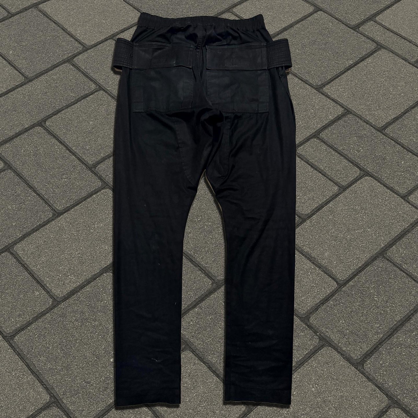 FW17 Rick Owens 'Glitter' Black Creatch Cargo Pants