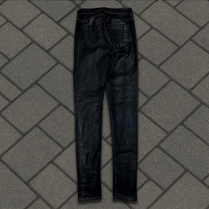 SS21 Rick Owens Black Waxed Detroit Cut Denim
