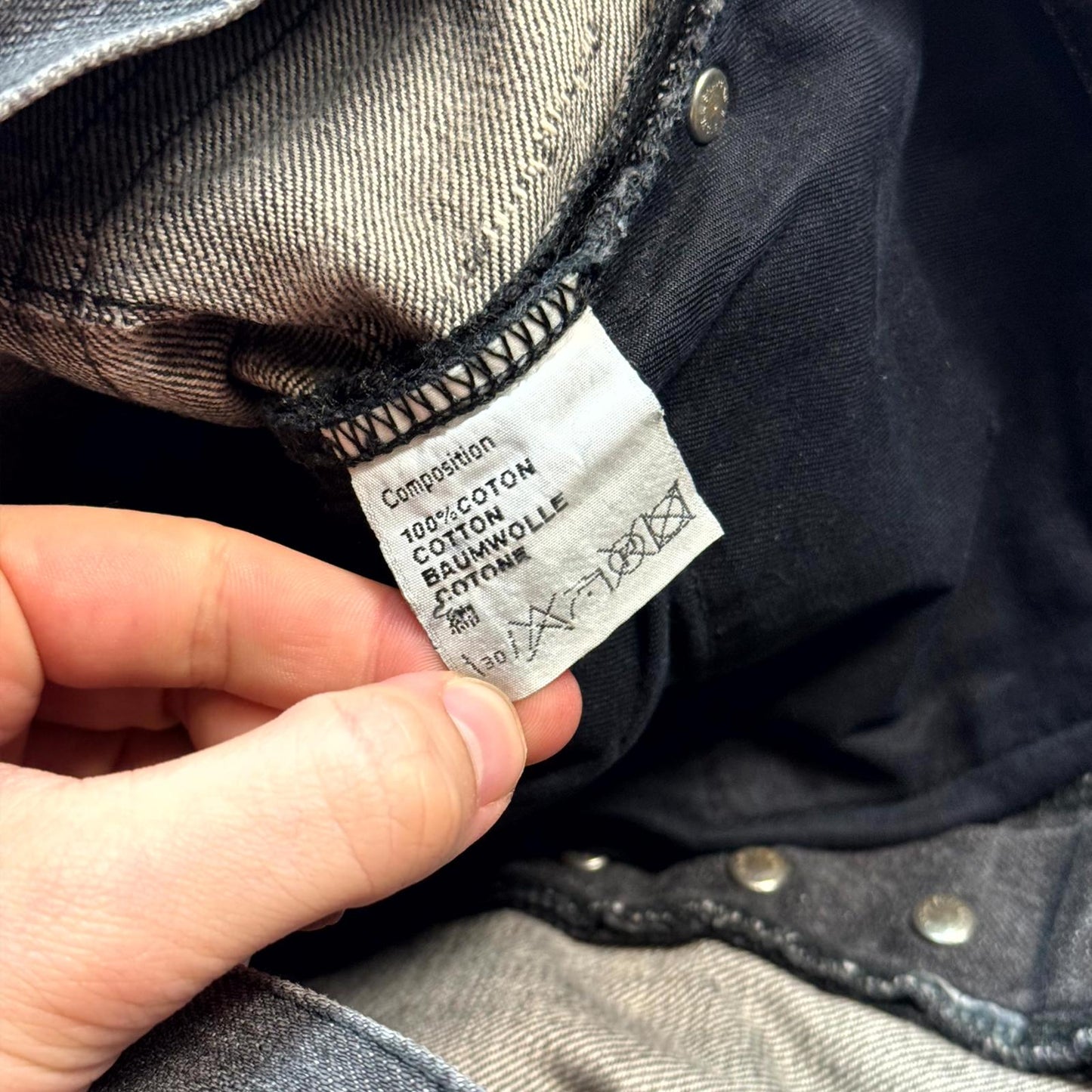 AW05 Dior Homme Black Waxed Luster Denim