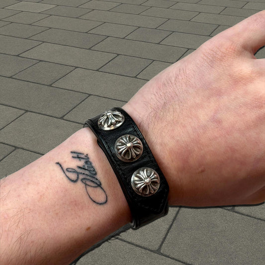 Chrome Hearts Black 3 Snap Bracelet