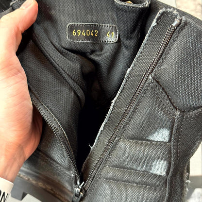 Balenciaga Distressed Canvas Strike Boots