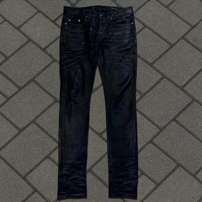 2017 Saint Laurent Paris Black Waxed D02 Denim