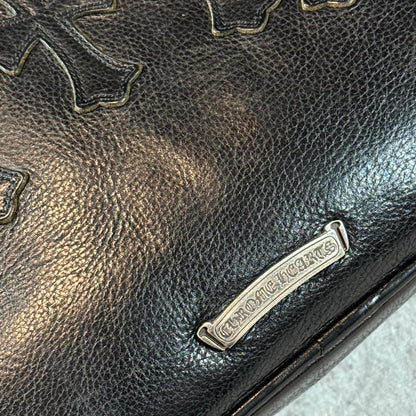 Chrome Hearts Cross Patch Leather Bowling Bag