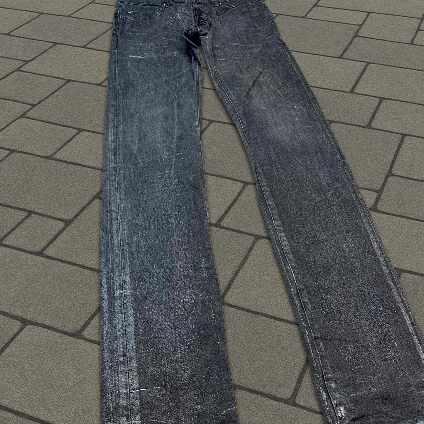 AW05 Dior Homme Black Waxed Luster Denim