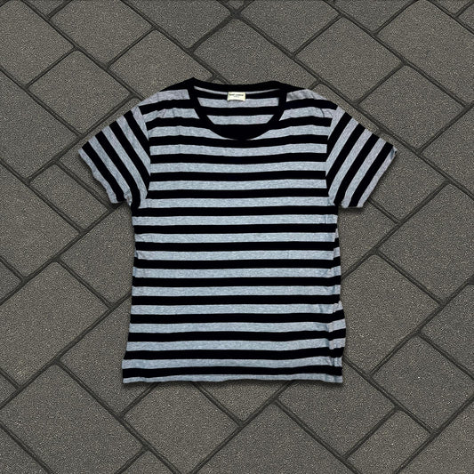 Saint Laurent Paris Grey Striped Tee