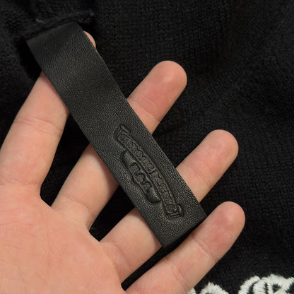 Chrome Hearts Sailin On Leather Patch Cashmere Hoodie