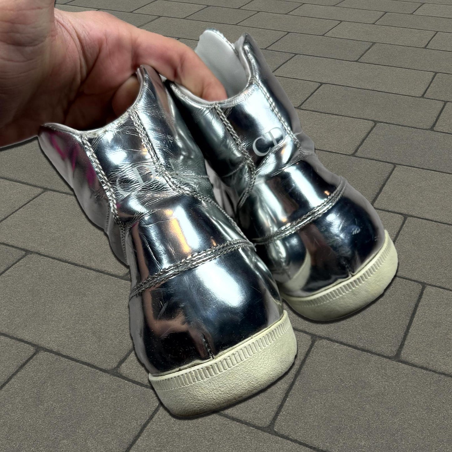 Dior Homme Silver Hi-Top Sneaker